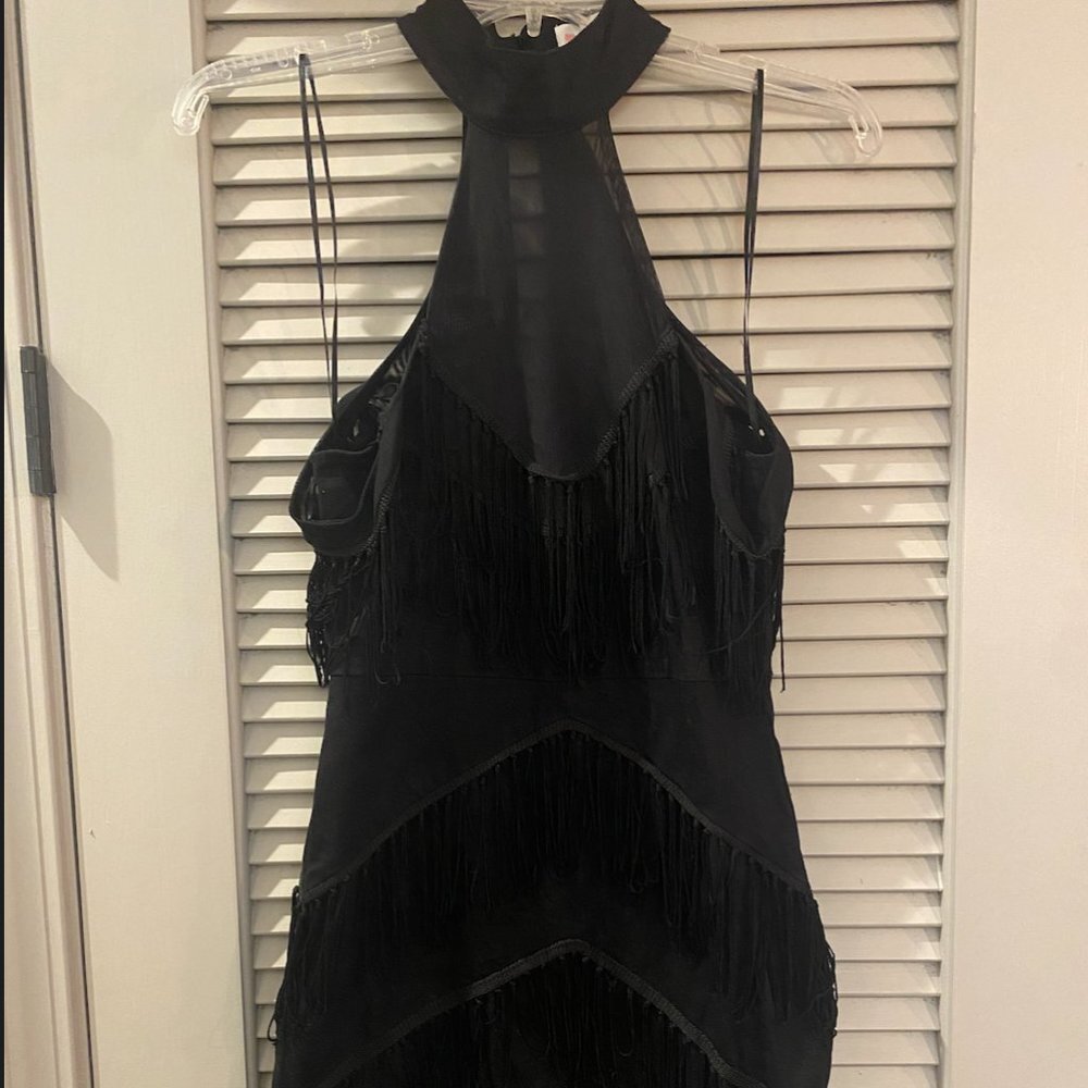 Black Tassle Fringe Dress
